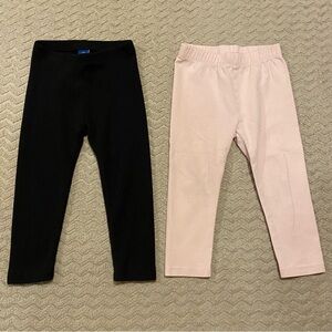 Old Navy Black and Light Pink Kids Leggings